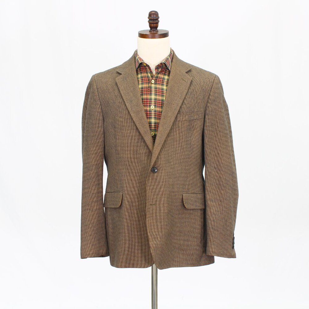 Lands' End 41R Brown Blazer Sport Coat Jacket 2-Button Solid Y593